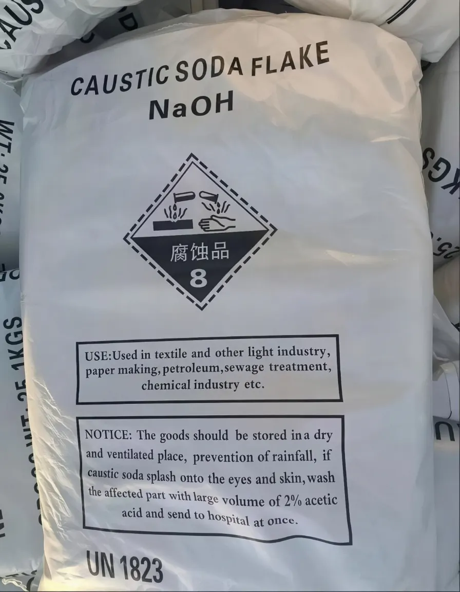Caustic Soda Flakes 25kg Bag with NaOH Label