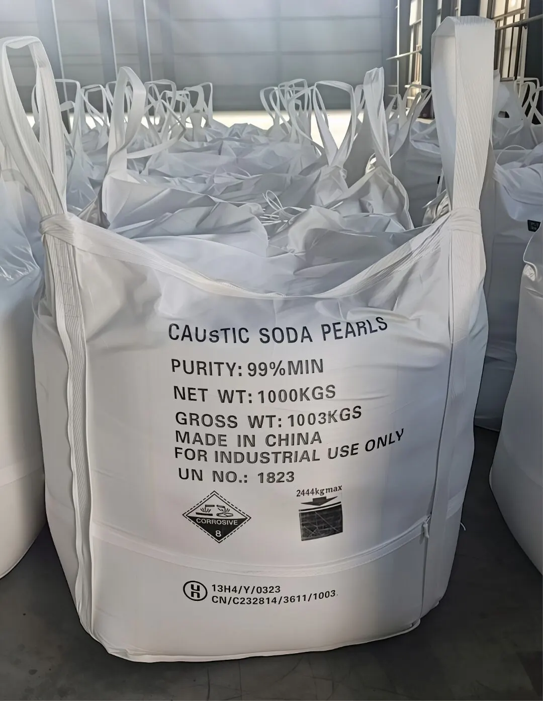 Caustic Soda Pearls 1000kg Jumbo Bag Packaging